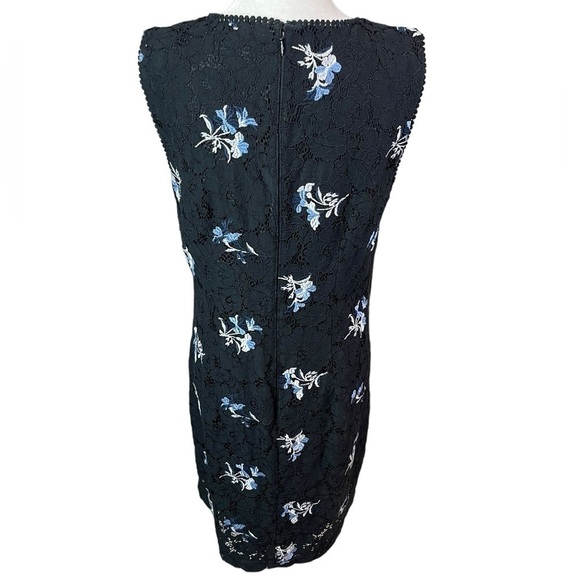 Ann Taylor Floral Embroidered Lace Sheath Dress, Blue, Size US 8 - Picture 9 of 16